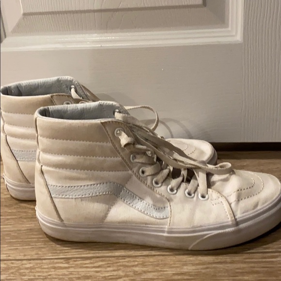 high top all white vans